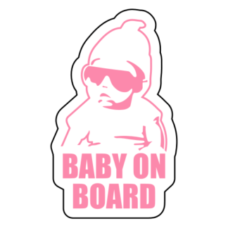 Badass Baby On Board Sticker (Pink)
